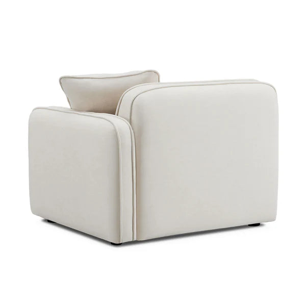 Travie Sand Upcycled Linen RAF Corner Chair | BeBoldFurniture