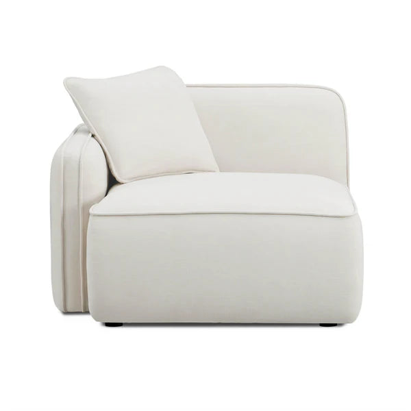 Travie Sand Upcycled Linen LAF Corner Chair | BeBoldFurniture