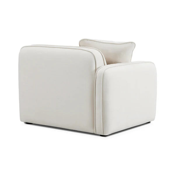 Travie Sand Upcycled Linen LAF Corner Chair | BeBoldFurniture