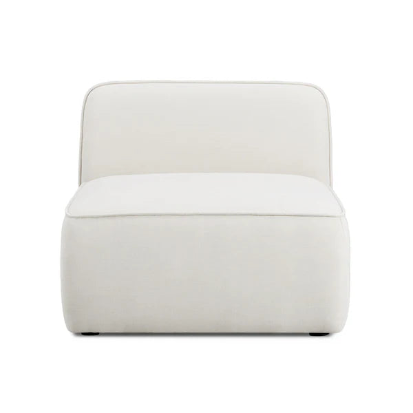 Travie Sand Upcycled Linen Armless Chair | BeBoldFurniture