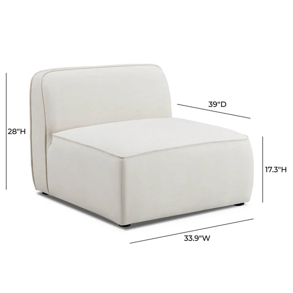 Travie Sand Upcycled Linen Armless Chair | BeBoldFurniture