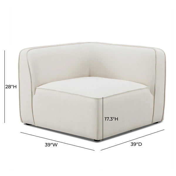 Travie Sand Upcycled Linen Corner Chair | BeBoldFurniture