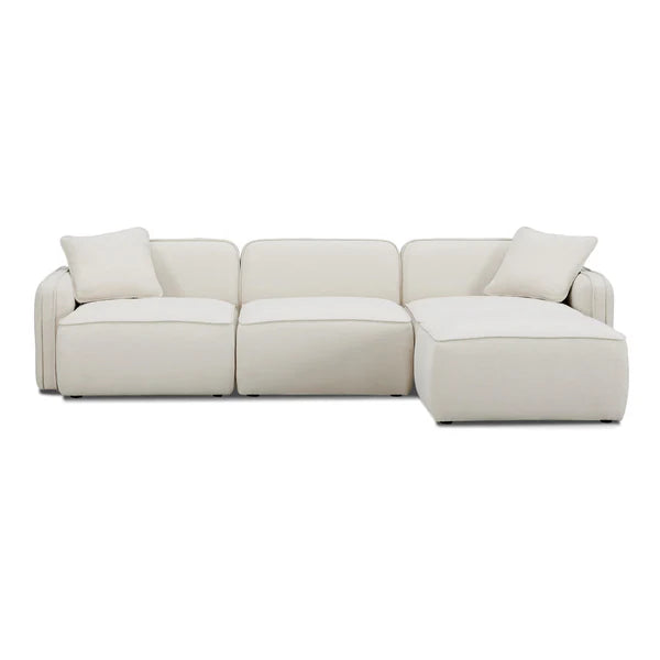 Travie Sand Upcycled Linen 4-Piece Modular Sectional | BeBoldFurniture