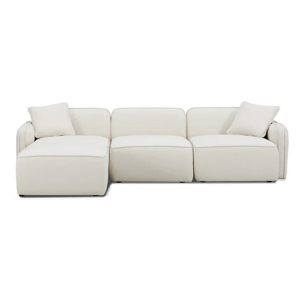 Travie Sand Upcycled Linen 4-Piece Modular Sectional | BeBoldFurniture