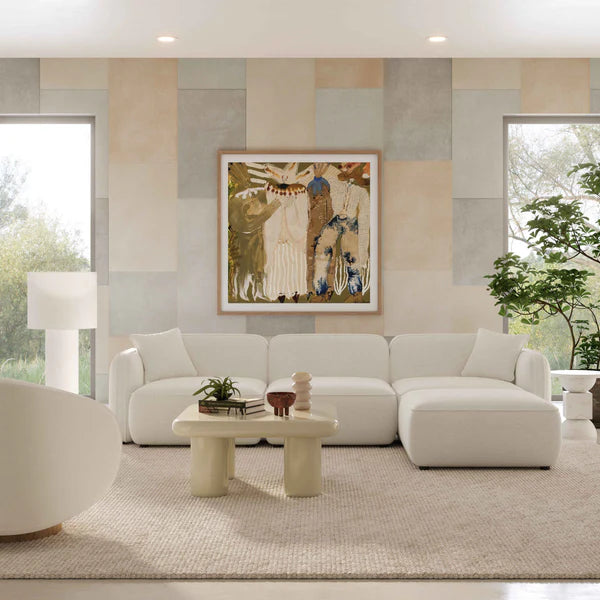 Travie Sand Upcycled Linen 4-Piece Modular Sectional | BeBoldFurniture