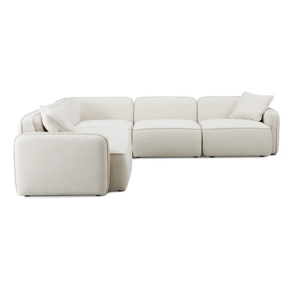 Travie Sand Upcycled Linen Modular L-Sectional | BeBoldFurniture