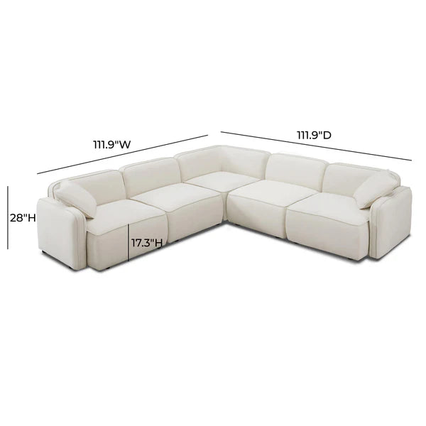 Travie Sand Upcycled Linen Modular L-Sectional | BeBoldFurniture