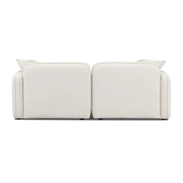 Travie Sand Upcycled Linen Modular Loveseat | BeBoldFurniture