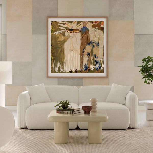 Travie Sand Upcycled Linen Modular Loveseat | BeBoldFurniture