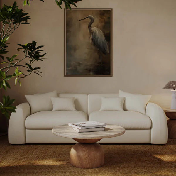 Kourtney Cream Faux Mohair 100" Sofa | BeBoldFurniture