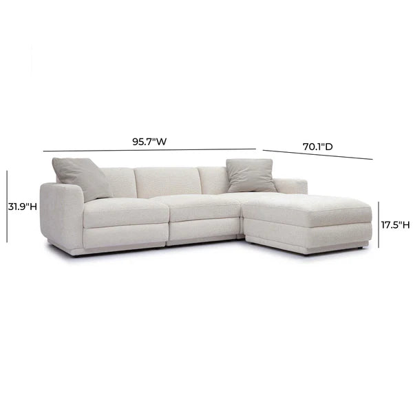 Perry Cream Chenille Modular Sectional | BeBoldFurniture