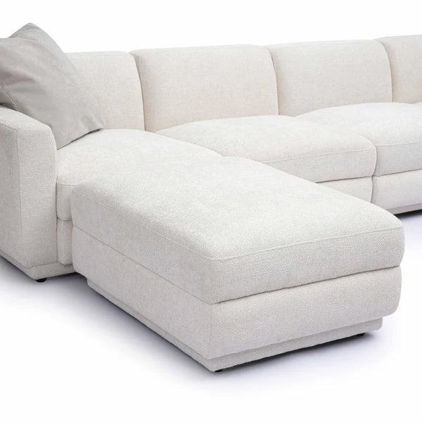 Perry Cream Chenille Modular U-Sectional | BeBoldFurniture