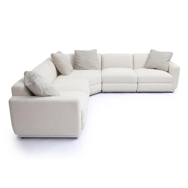Perry Cream Chenille Modular L-Sectional | BeBoldFurniture
