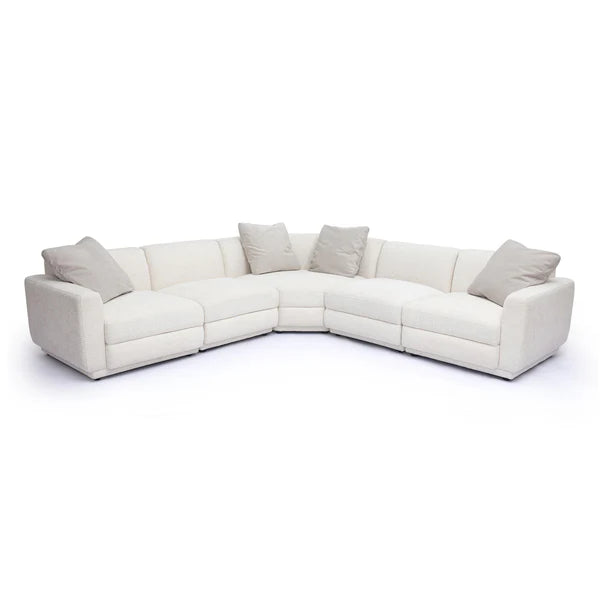 Perry Cream Chenille Modular L-Sectional | BeBoldFurniture