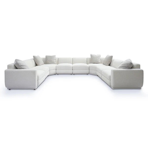 Perry Cream Chenille Modular Large U-Sectional | BeBoldFurniture