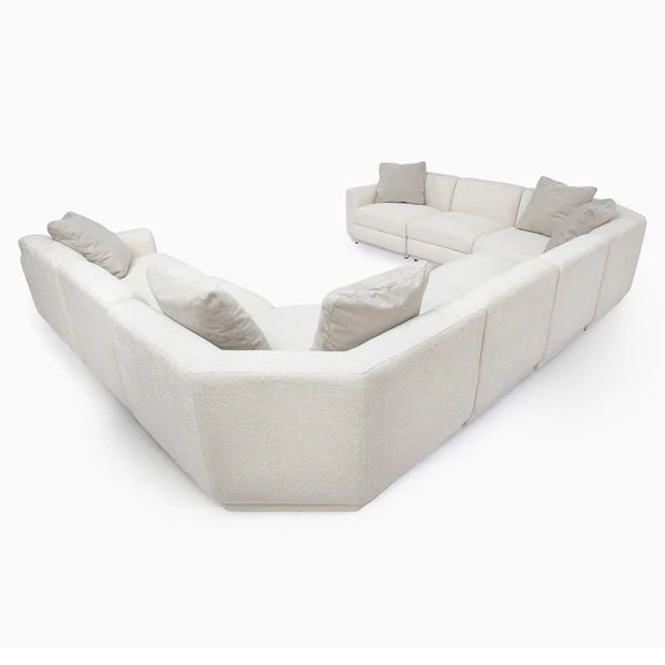 Perry Cream Chenille Modular Large U-Sectional | BeBoldFurniture
