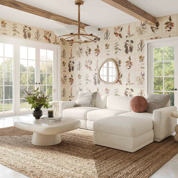 Perry Cream Chenille Modular Sectional | BeBoldFurniture