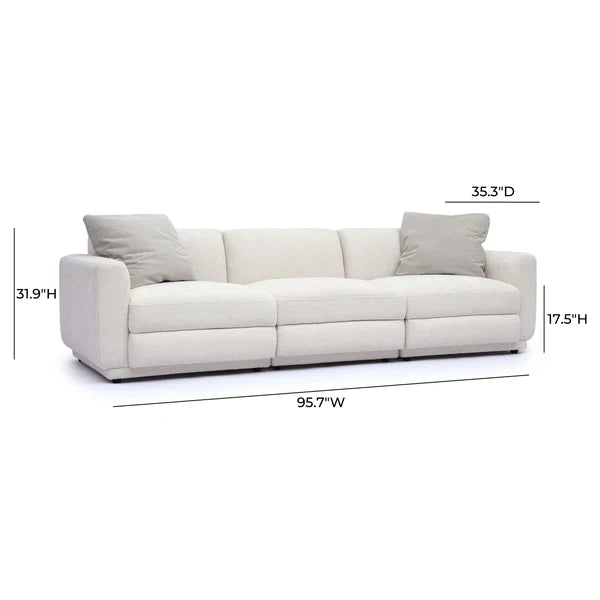 Perry Cream Chenille Modular Sofa | BeBoldFurniture