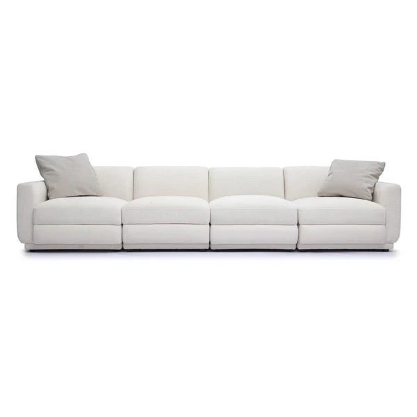 Perry Cream Chenille Modular Long Sofa | BeBoldFurniture