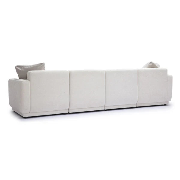 Perry Cream Chenille Modular Long Sofa | BeBoldFurniture
