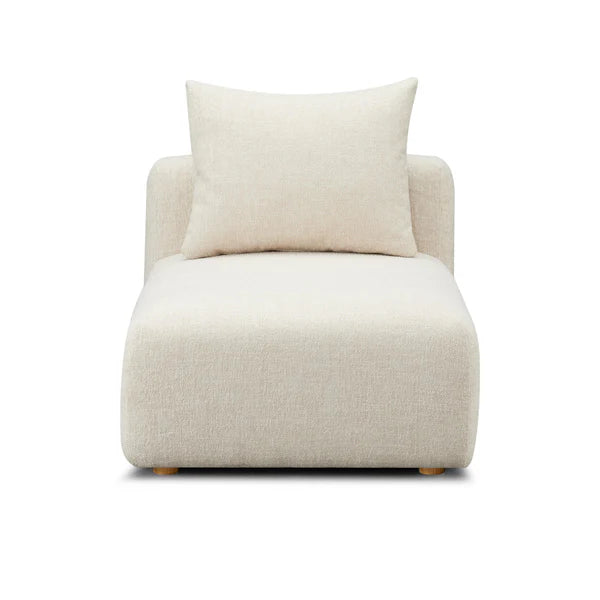 Hangover Cream Heavy Textured Fabric Modular Armless Chair | BeBoldFurniture
