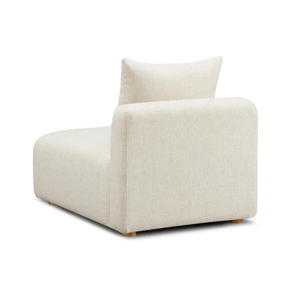 Hangover Cream Heavy Textured Fabric Modular Armless Chair | BeBoldFurniture
