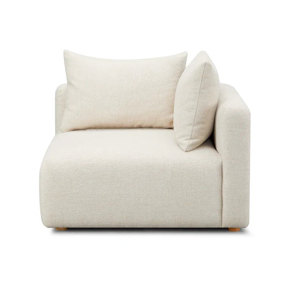 Hangover Cream Heavy Textured Fabric Modular Corner Chair | BeBoldFurniture