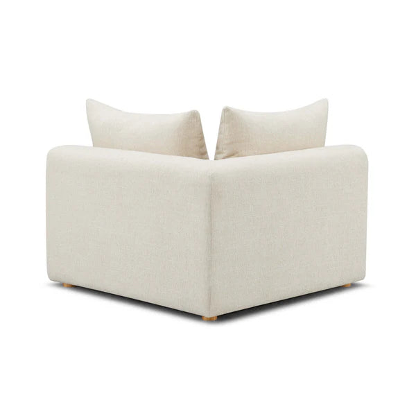 Hangover Cream Heavy Textured Fabric Modular Corner Chair | BeBoldFurniture