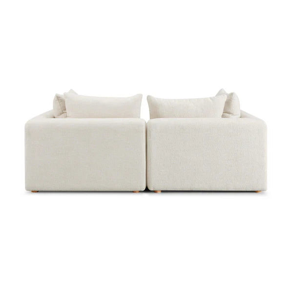 Hangover Cream Heavy Textured Fabric Loveseat | BeBoldFurniture