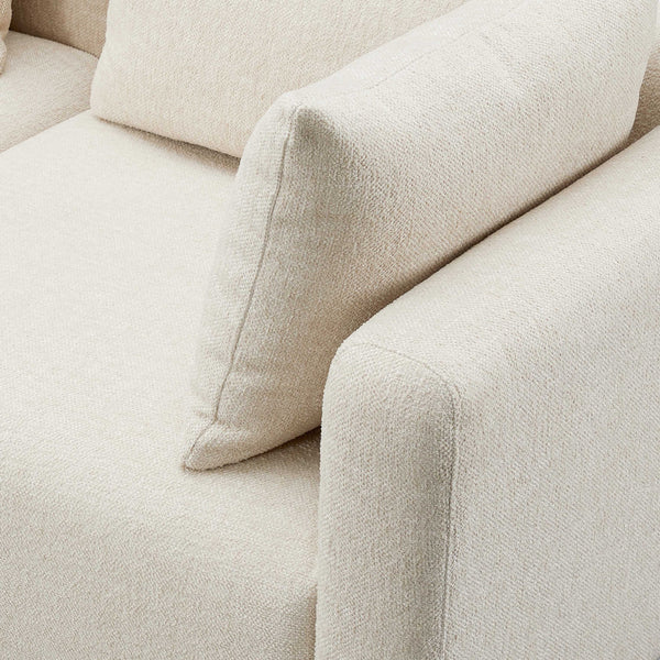 Hangover Cream Heavy Textured Fabric Loveseat | BeBoldFurniture