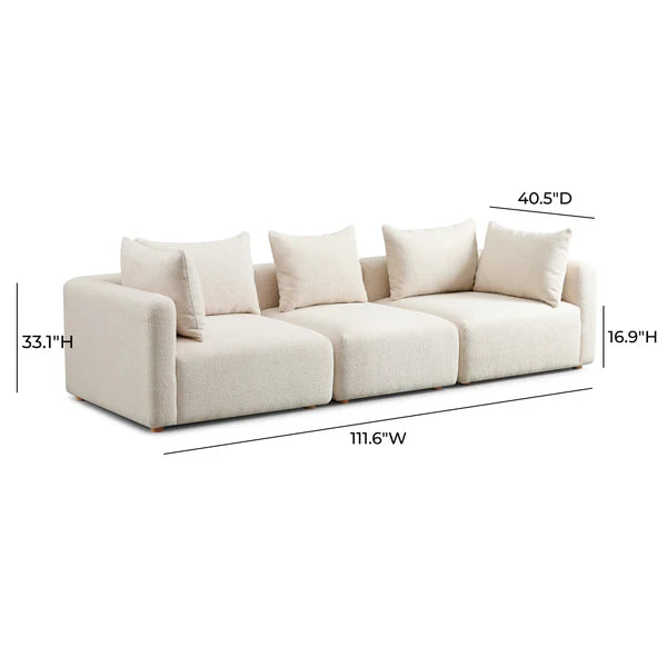 Hangover Cream Heavy Textured Fabric Sofa | BeBoldFurniture