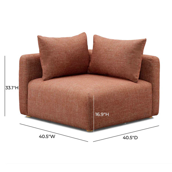 Hangover Sedona Red Textured Fabric Modular Corner Chair | BeBoldFurniture