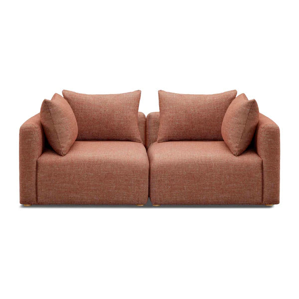 Hangover Sedona Red Textured Fabric Loveseat | BeBoldFurniture