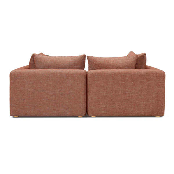 Hangover Sedona Red Textured Fabric Loveseat | BeBoldFurniture