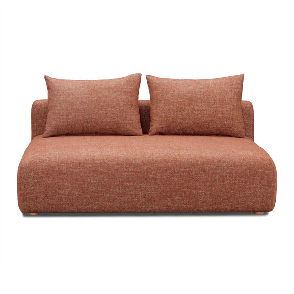 Hangover Sedona Red Textured Fabric Modular Loveseat | BeBoldFurniture