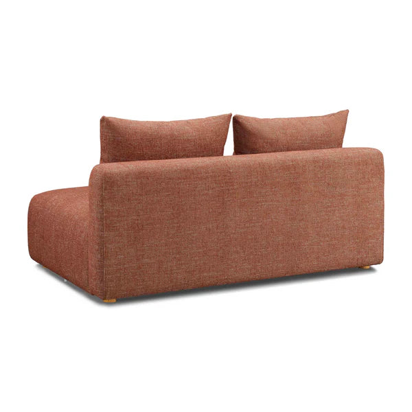 Hangover Sedona Red Textured Fabric Modular Loveseat | BeBoldFurniture