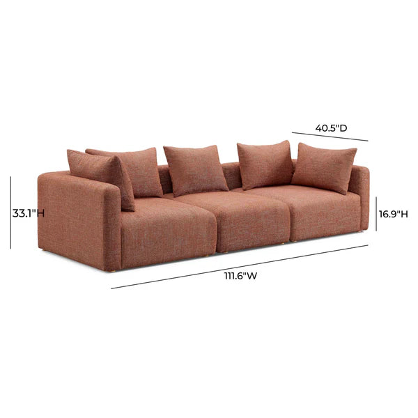 Hangover Sedona Red Textured Fabric Sofa | BeBoldFurniture