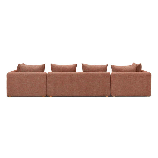 Hangover Sedona Red Textured Fabric 145" Long Sofa | BeBoldFurniture