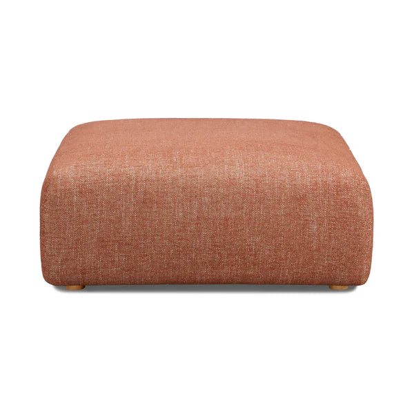 Hangover Sedona Red Textured Fabric Ottoman | BeBoldFurniture