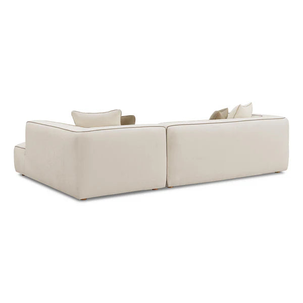Tristine Cream Linen RAF Sectional | BeBoldFurniture
