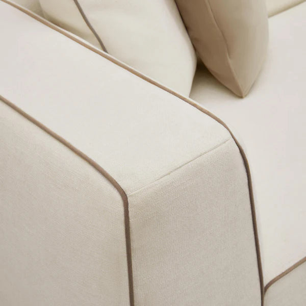 Tristine Cream Linen RAF Sectional | BeBoldFurniture