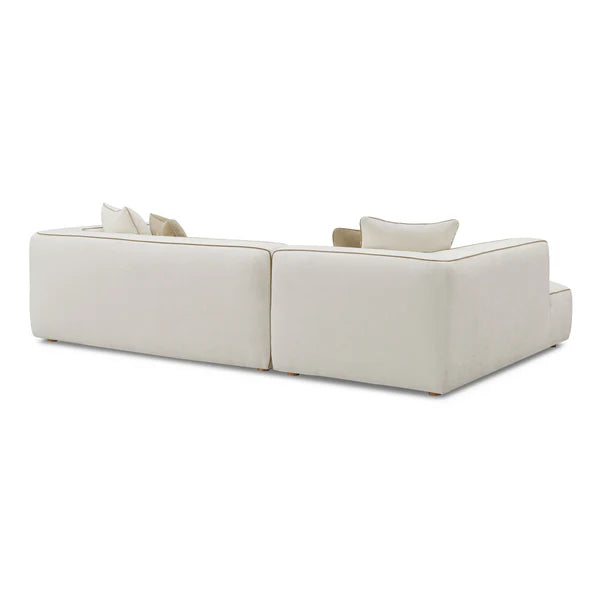 Tristine Cream Linen LAF Sectional | BeBoldFurniture