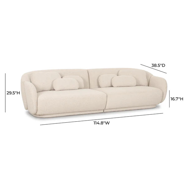 Misty Cream Boucle Modular 4-Seater Sofa | BeBoldFurniture