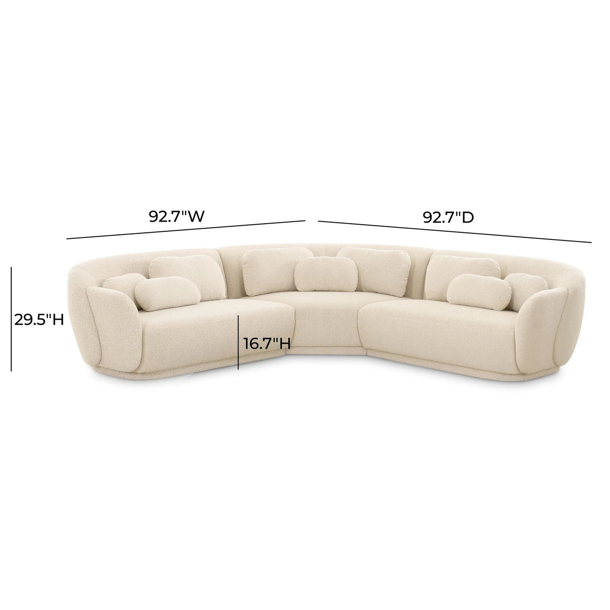 Misty Cream Boucle Modular L-Sectional | BeBoldFurniture