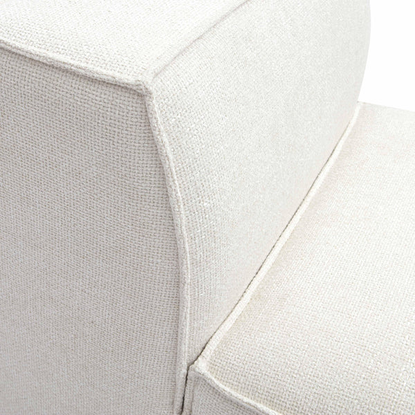 Mindy Cream Chenille Basketweave Armless Chair | BeBoldFurniture