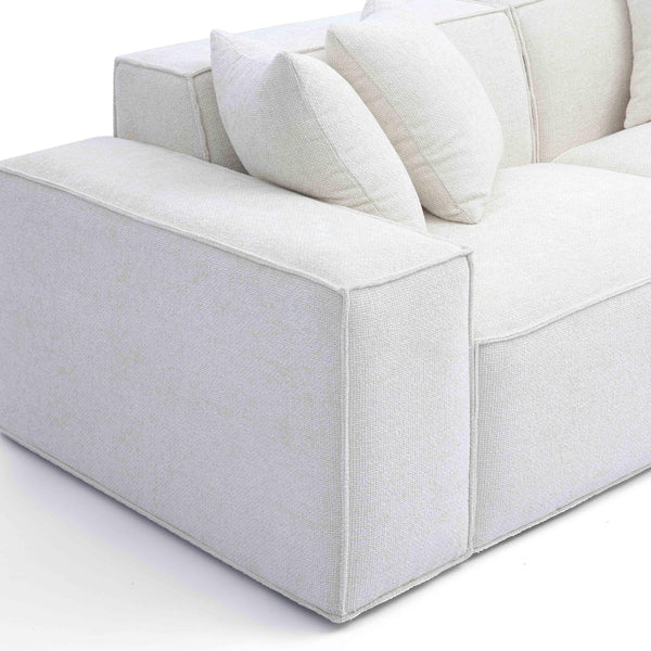 Mindy Cream Chenille Basketweave Modular Loveseat | BeBoldFurniture