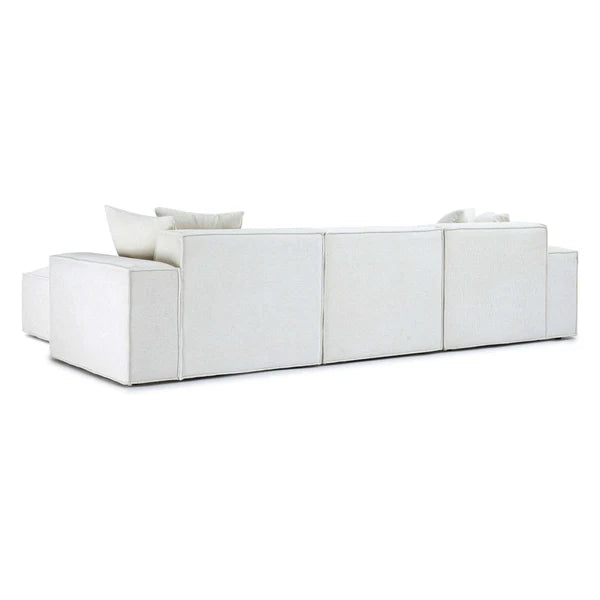 Mindy Cream Chenille Basketweave Modular Sectional | BeBoldFurniture
