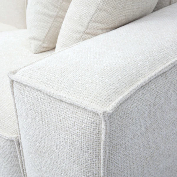 Mindy Cream Chenille Basketweave Modular Sectional | BeBoldFurniture