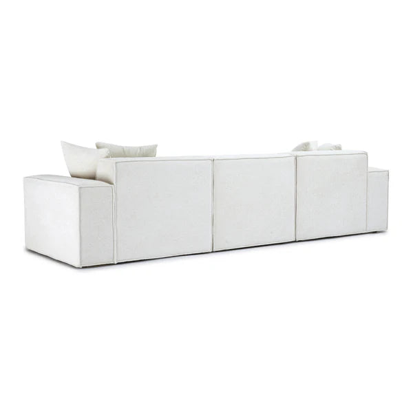 Mindy Cream Chenille Basketweave Modular Sofa | BeBoldFurniture