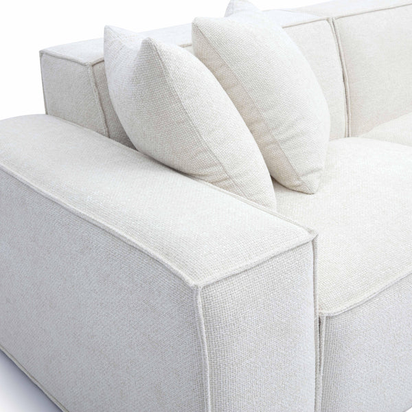 Mindy Cream Chenille Basketweave Modular Sofa | BeBoldFurniture
